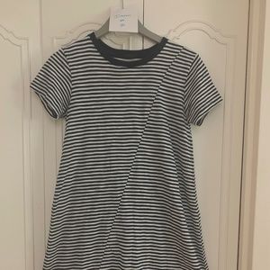 ATM Navy and White Stipeed T-Shirt Dress